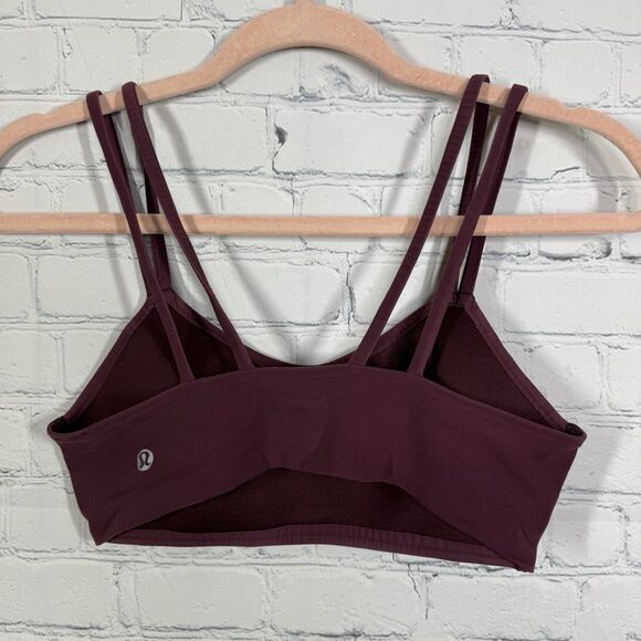 Lululemon Like a Could Bra B/C Women Size 4 Burgundy Sport Low Support Athletic - Picture 2 of 8